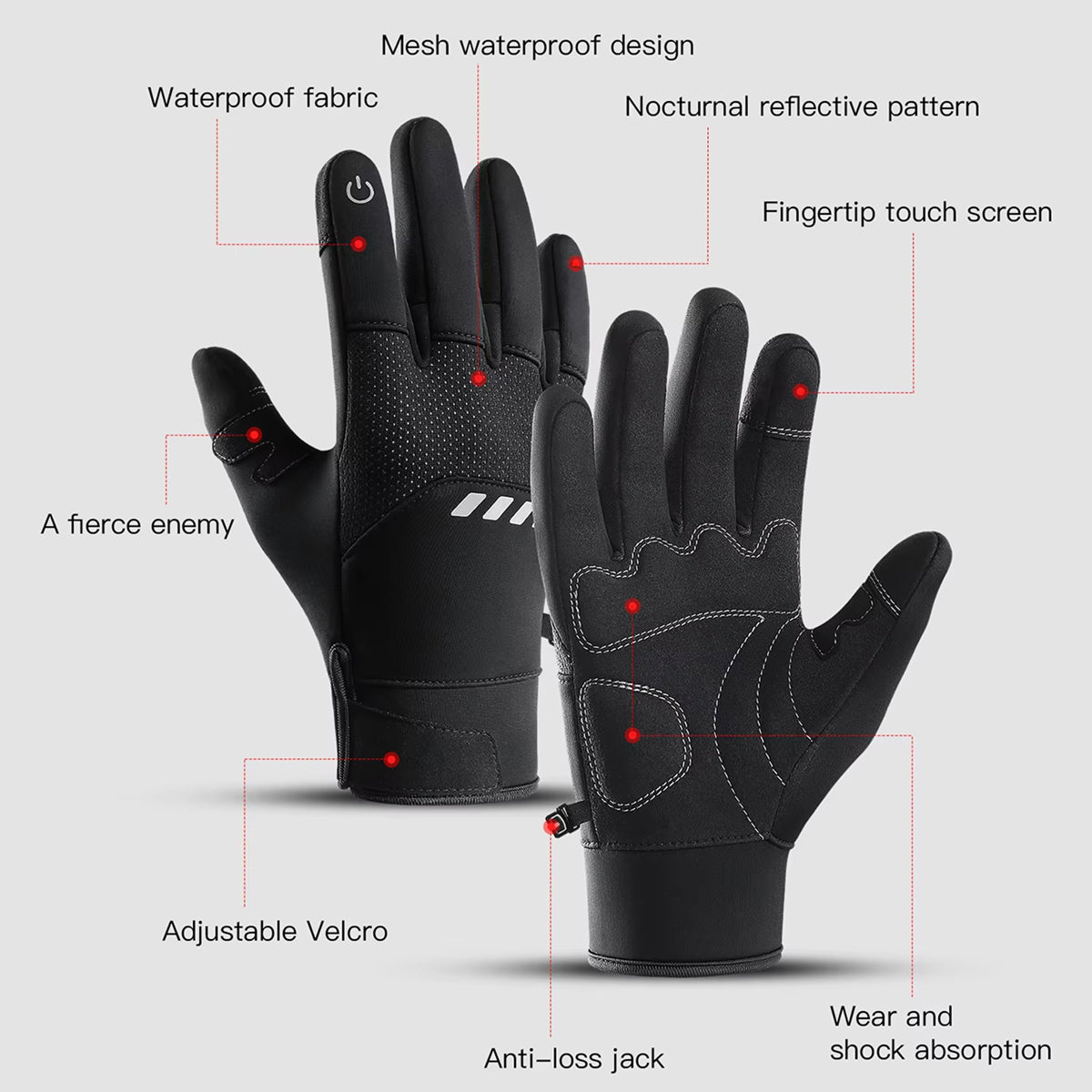 GlovyClik Thermal Gloves With Touchscreen Fingers
