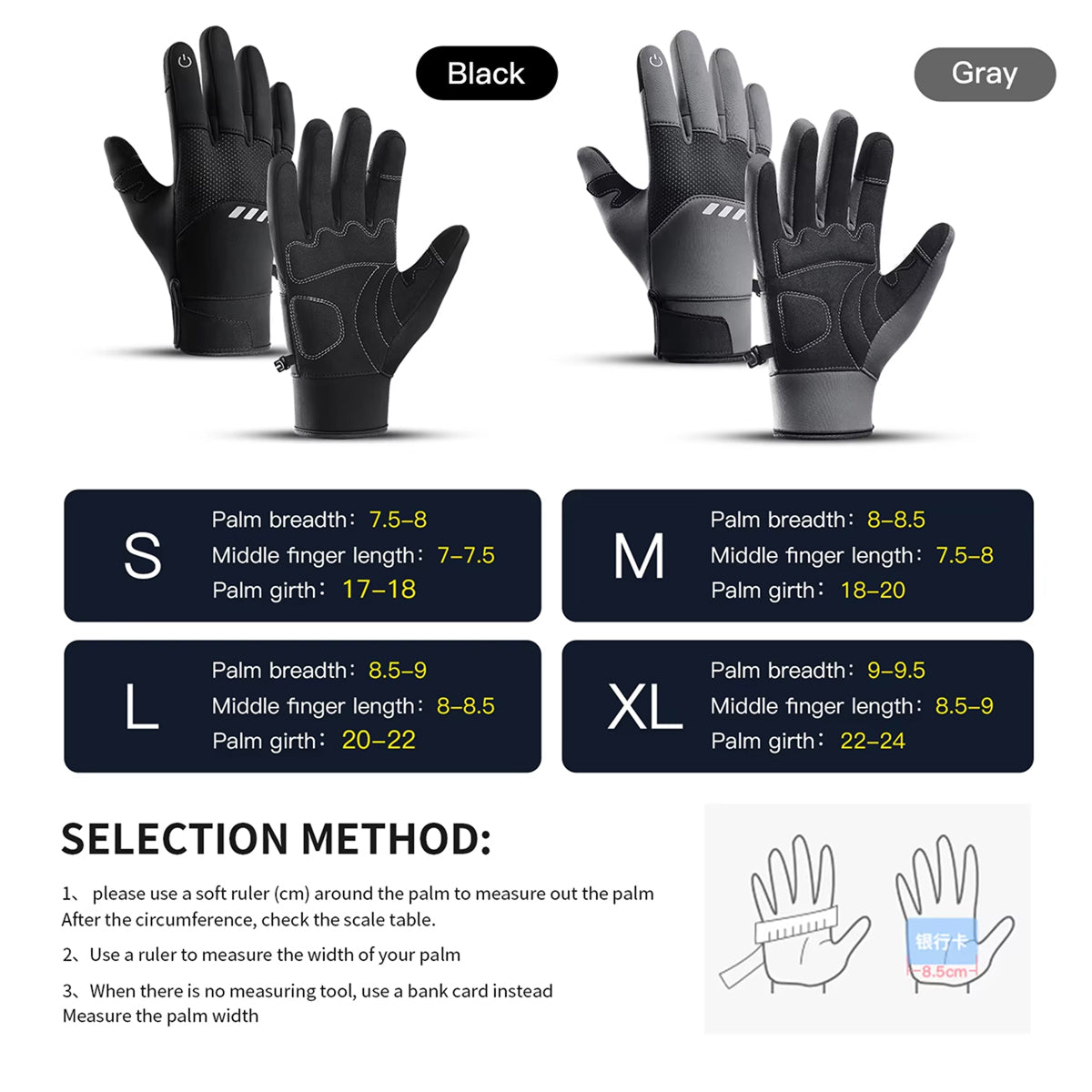 GlovyClik Thermal Gloves With Touchscreen Fingers
