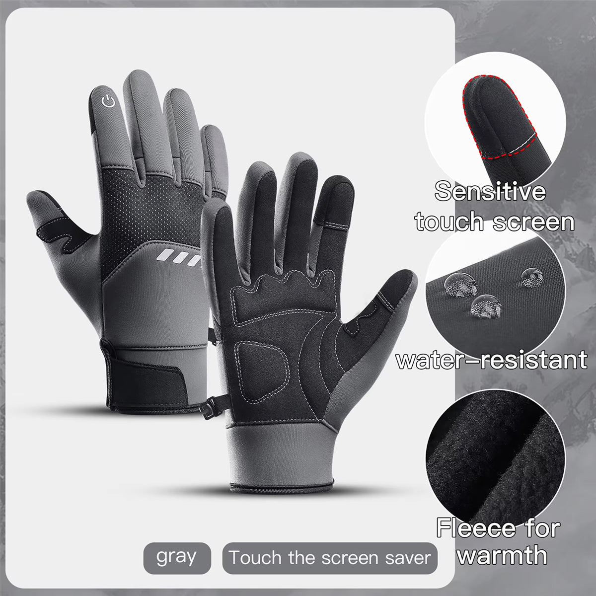 GlovyClik Thermal Gloves With Touchscreen Fingers