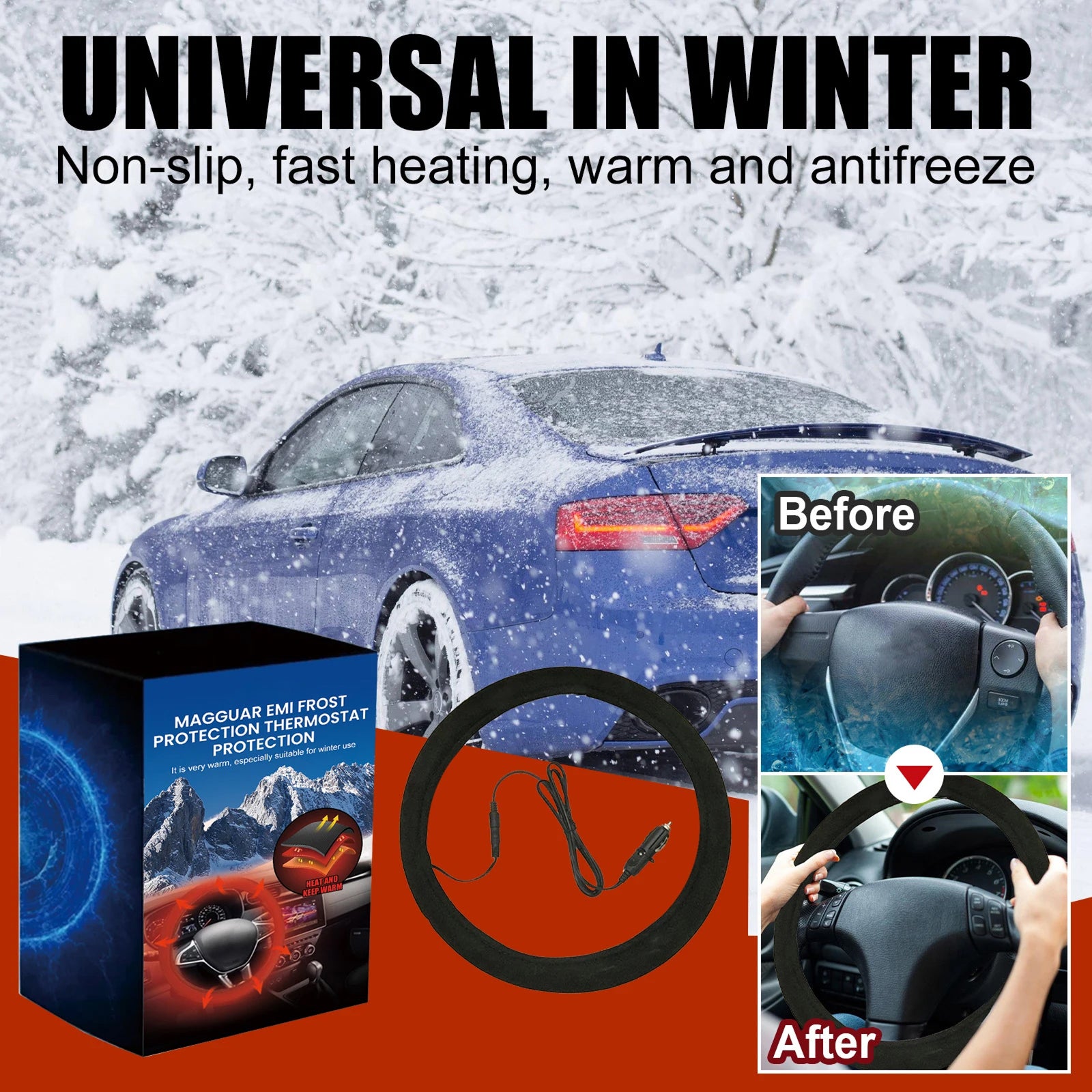 Gripoozy Heated Steering Wheel Cover
