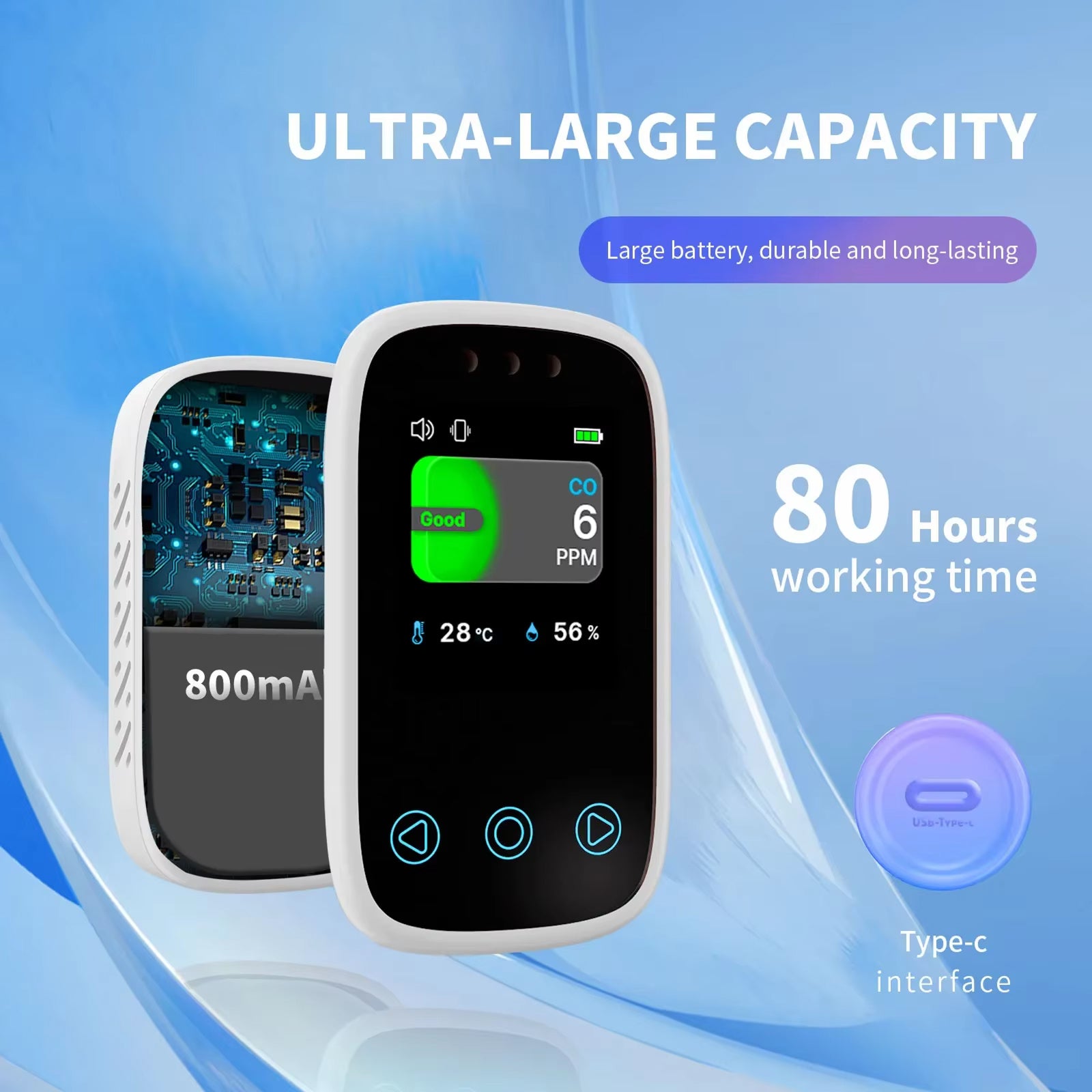 OxiTeky Travel Carbon Monoxide Detector